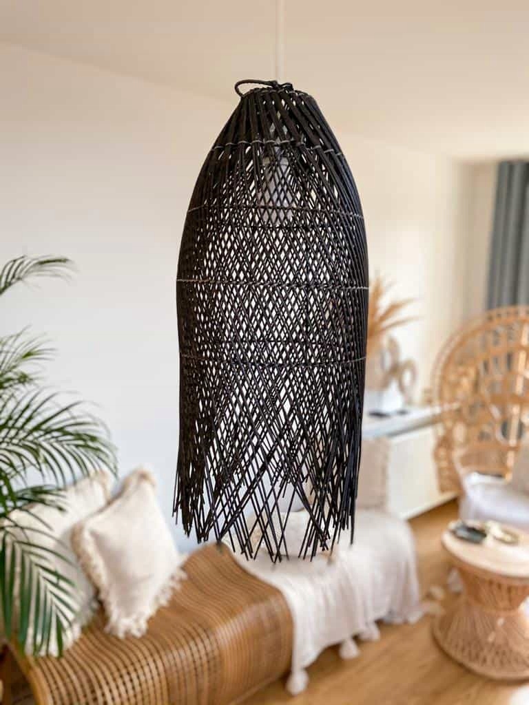 Ratanová závěsná lampa ručně pletená přírodní Ubur Ubur 30x65