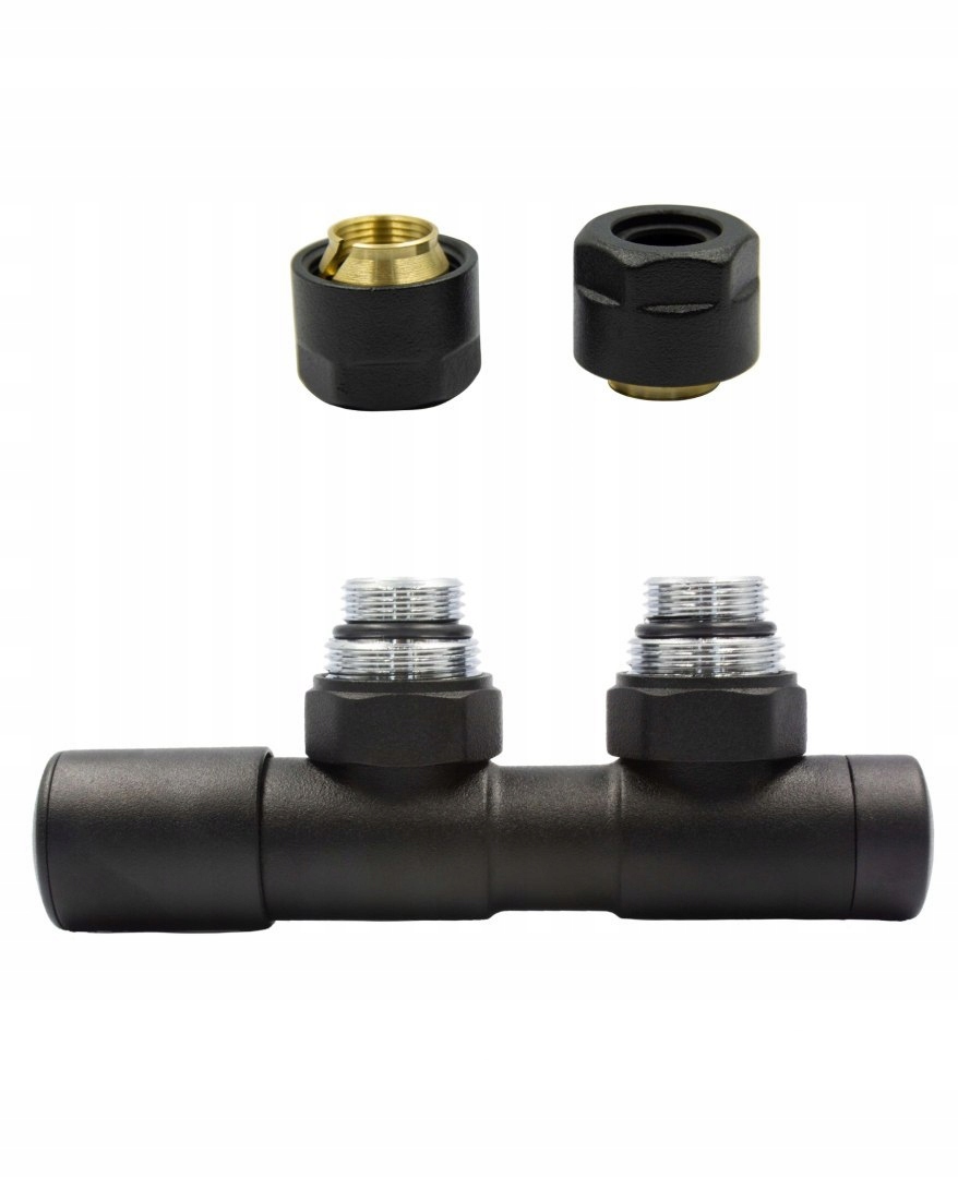 Ventil reg 50 mm Twins černý mat levý Cu