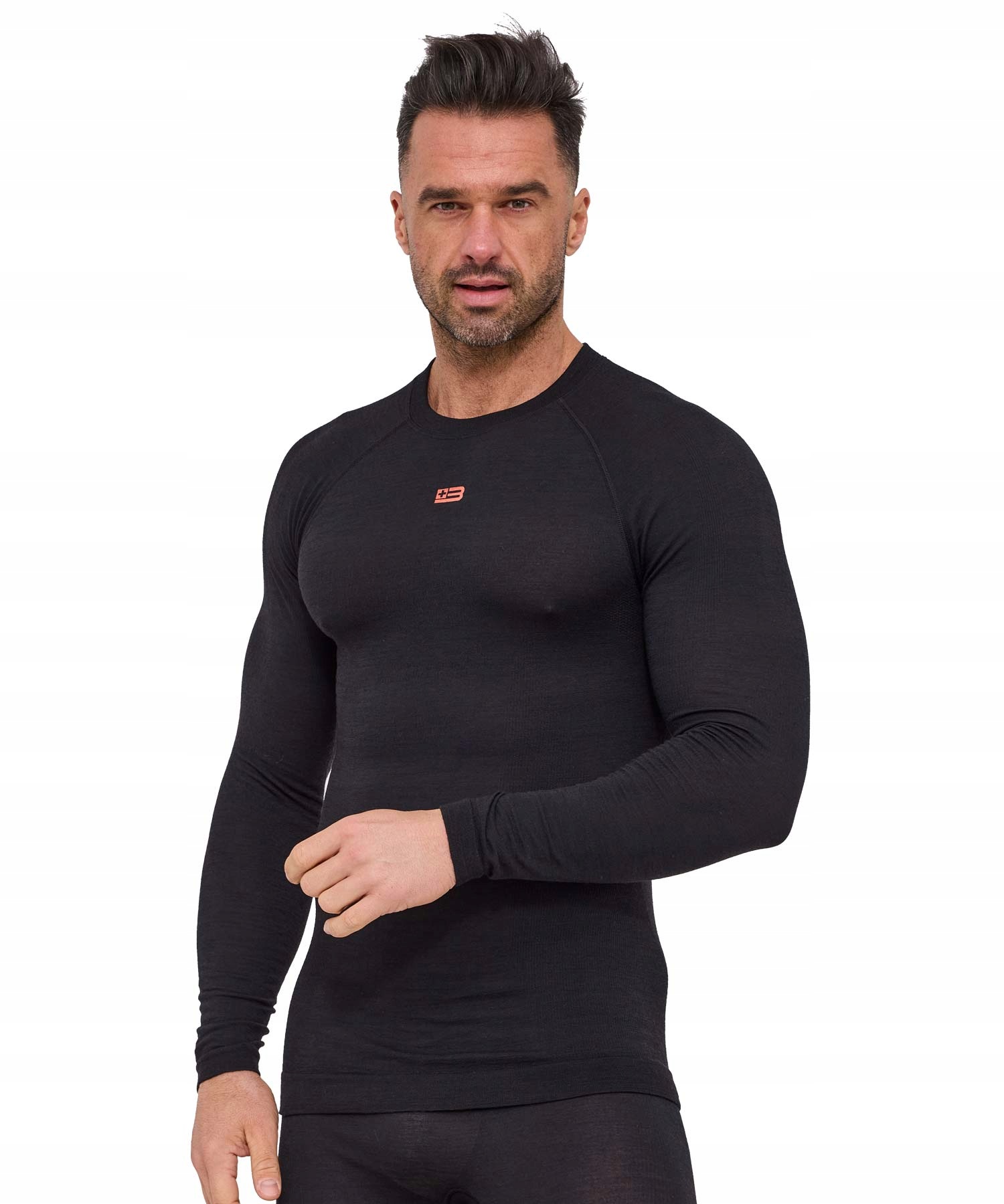 Brubeck Koszulka Długi Rękaw Termoaktywna Active Merino Męska Czarna L