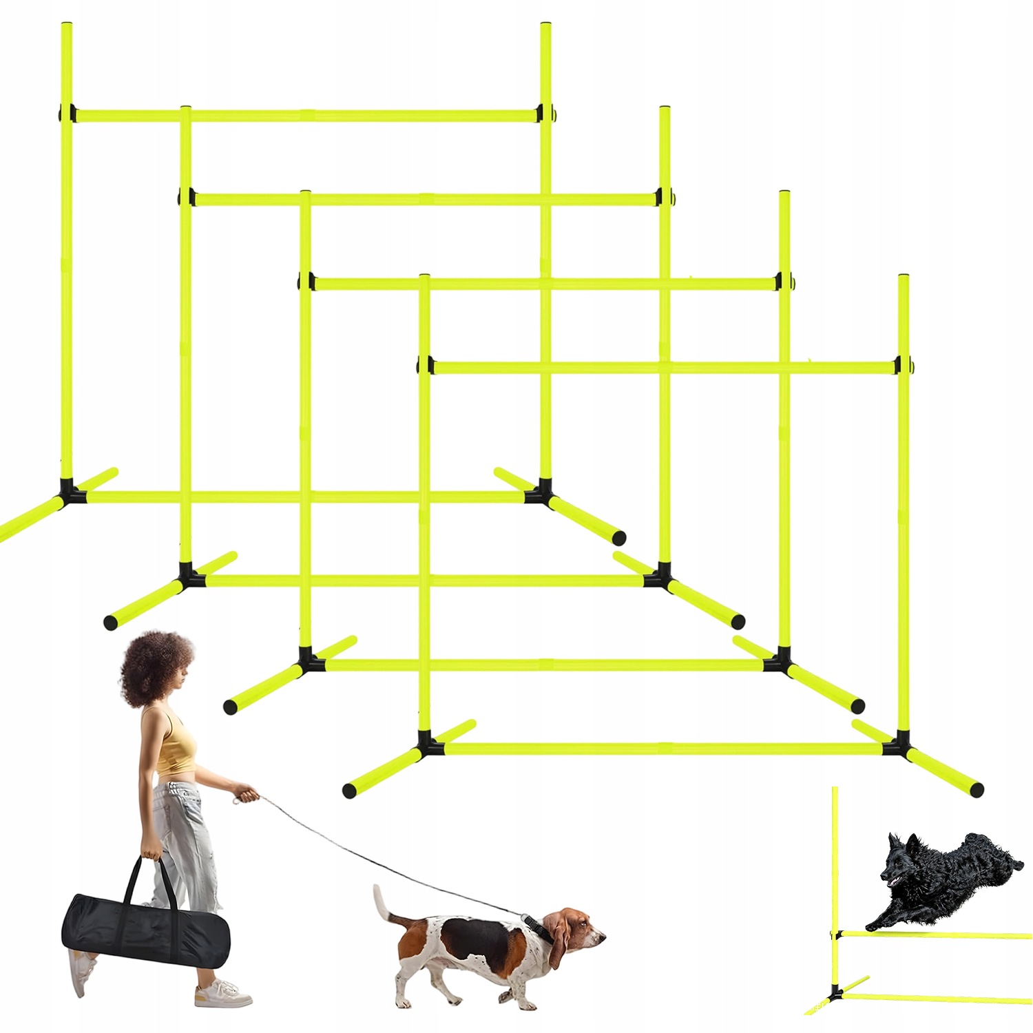 Zestaw Agility Dla Psa 4SZT Przeszkody Regulowane Trening Zabawa Park