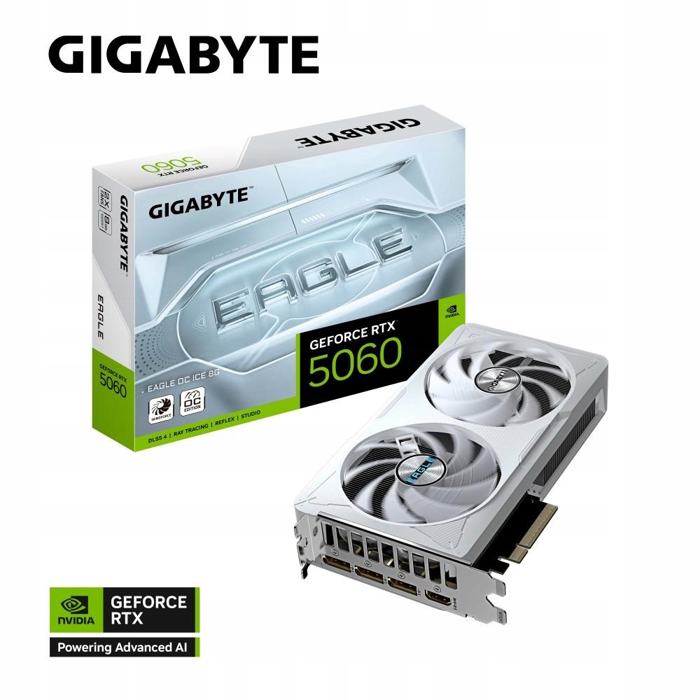 Gigabyte GeForce Rtx 5060 Eagle Ice/ Oc/ 8GB/ GDDR7 GV-N5060EAGLEOC Ice…