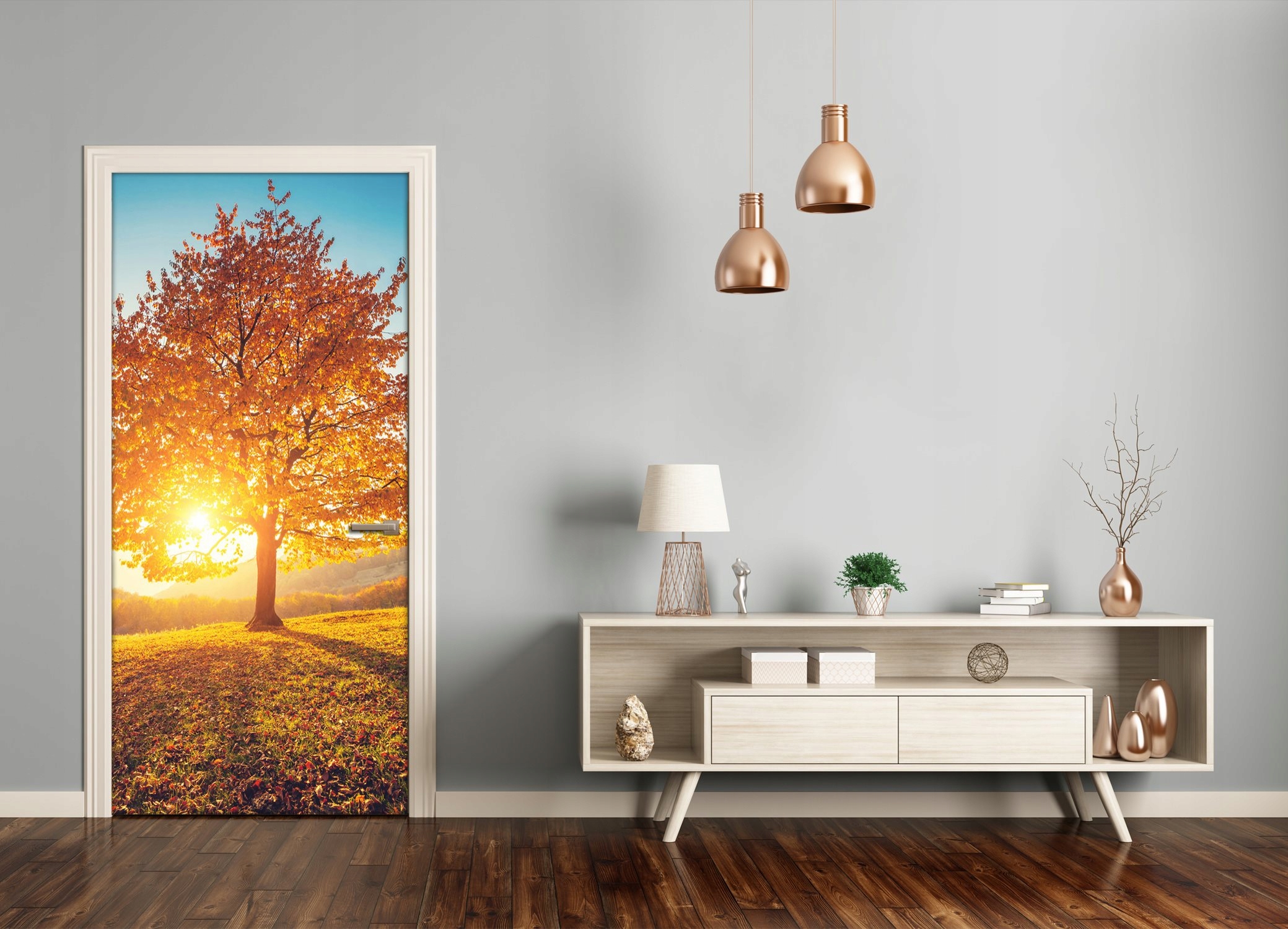 samolepicí fototapeta na dveře Podzimní strom