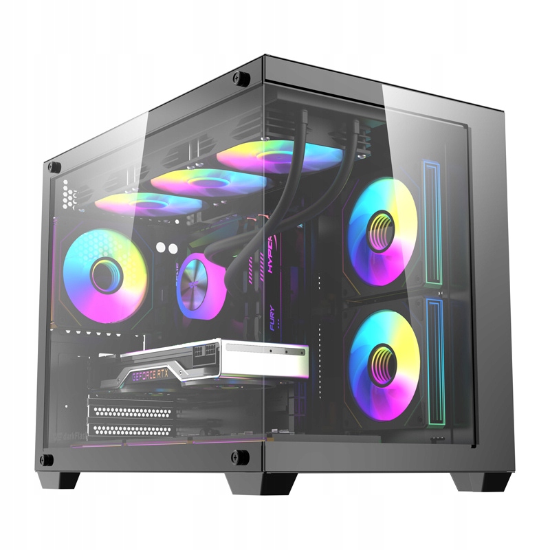 Počítačová skriňa DarkFlash B275 Pro (čierna) 6 ventilátorov