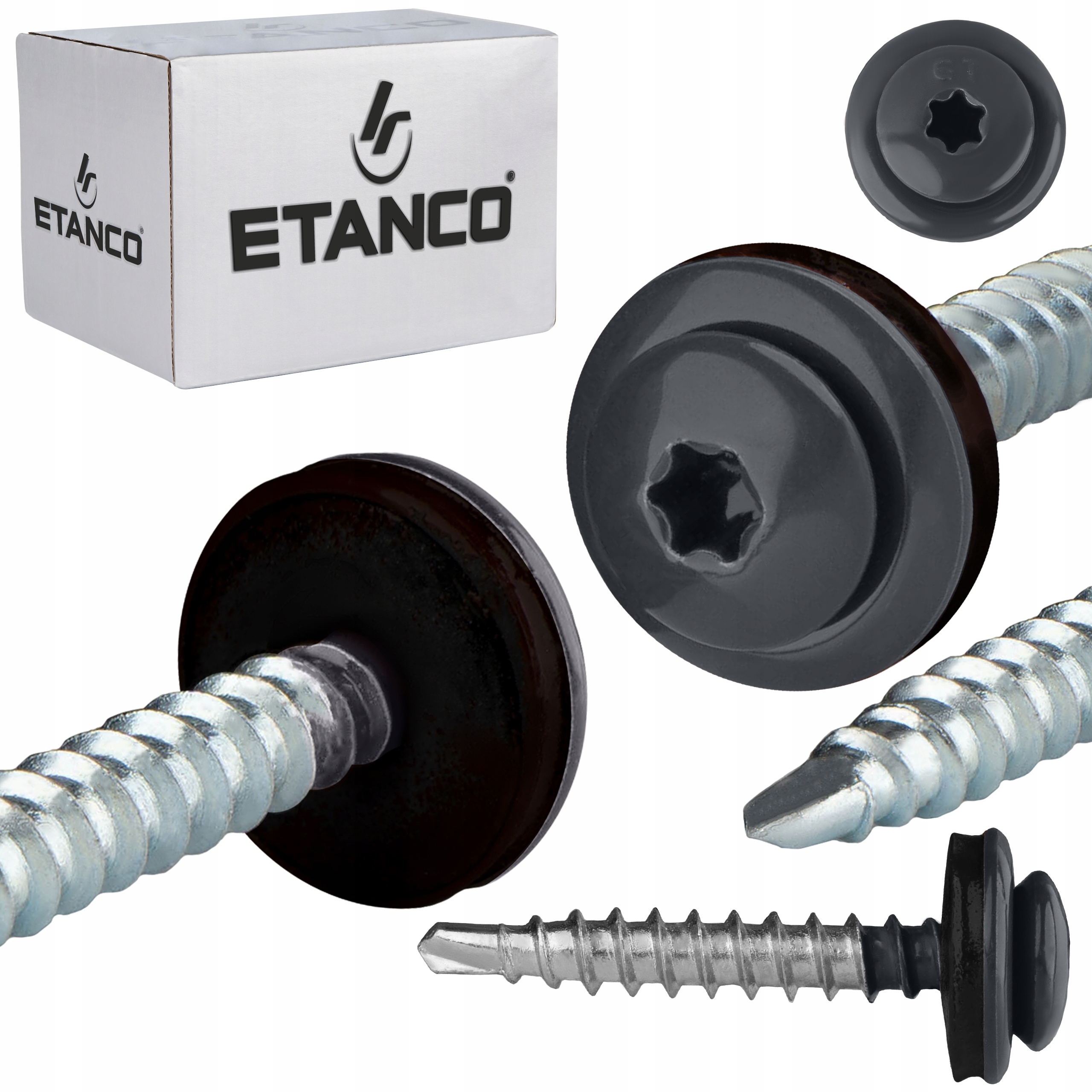 Farmářské vruty Torx 4,8x35 mm Ral 7016 250 Ks plechových vrutů Etanco Gtf P