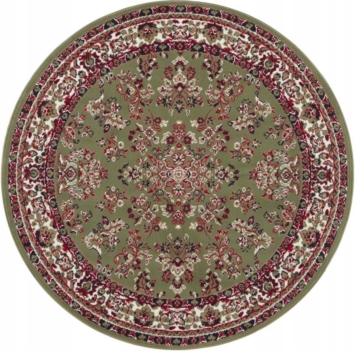 Kulatý koberec, zelený tradiční vzor 140 Cm