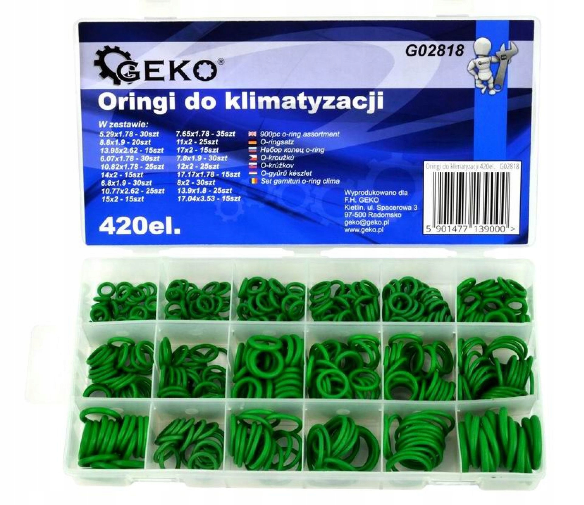 

Oringi do klimatyzacji uszczelki 420 sztuk komplet