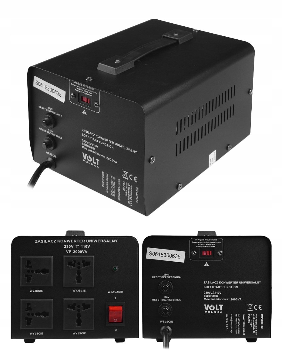 Konwerter Napięcia Sieciowego 110V 120V 220V 230V 2000W Usa Japonia