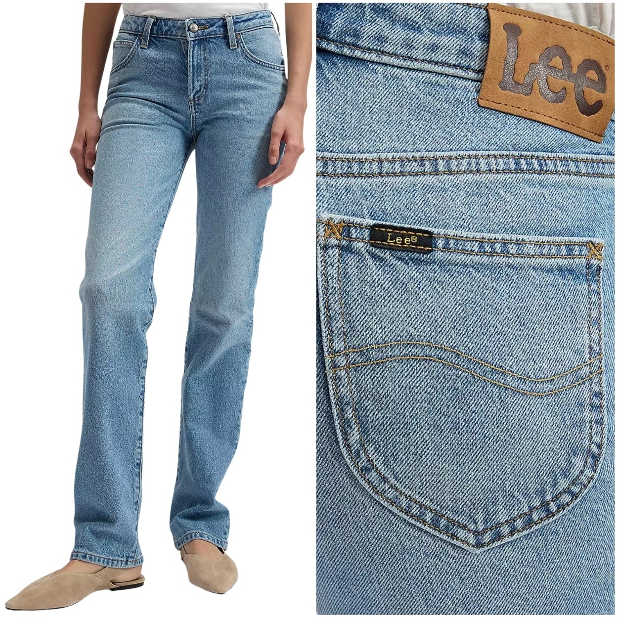 Lee London regular Blue Koi jednoduché vyšší dámské džínové kalhoty W26 L33