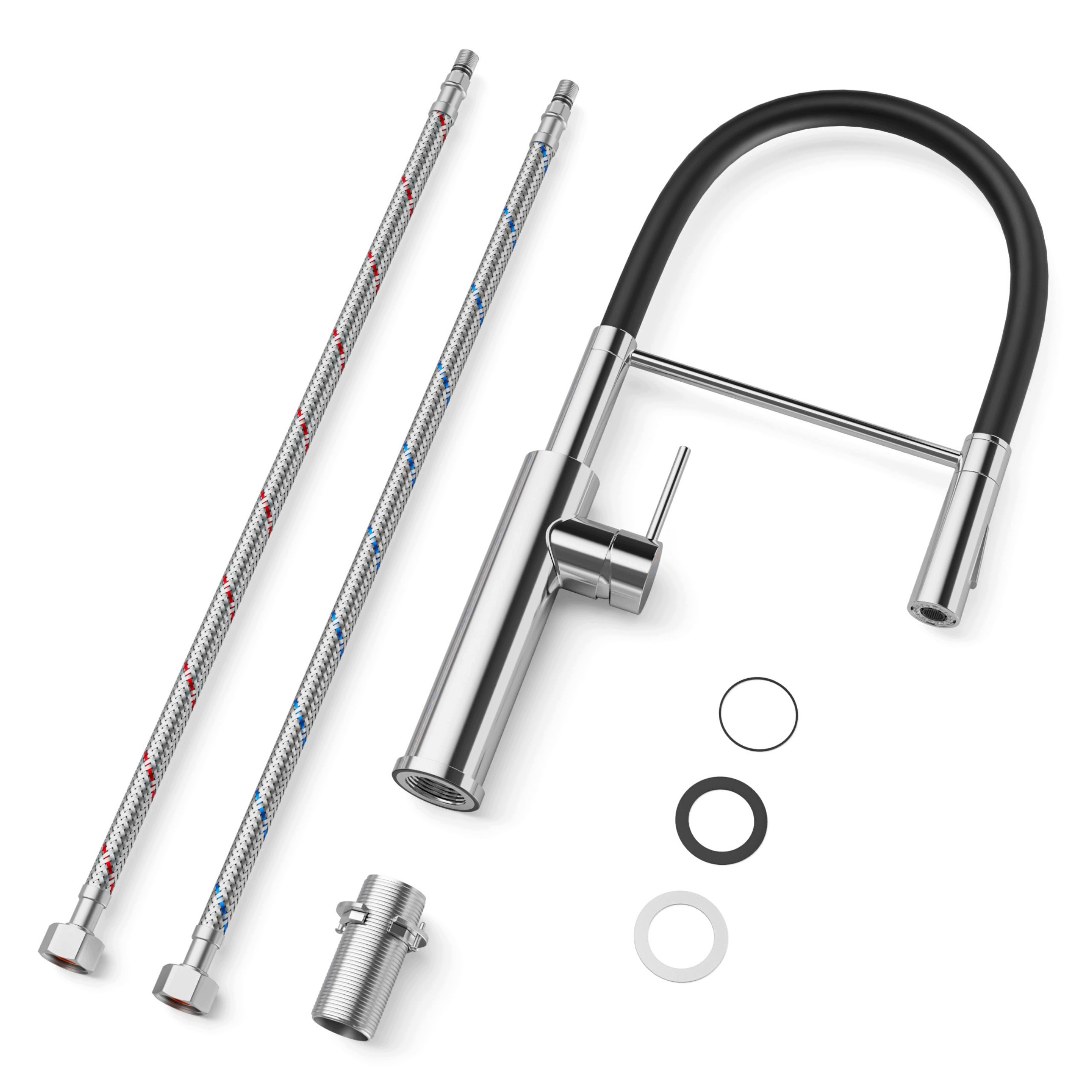 Kuchynský Kohútik Inox Brúsený 500 MM S Výsuvným Výtokom 360°