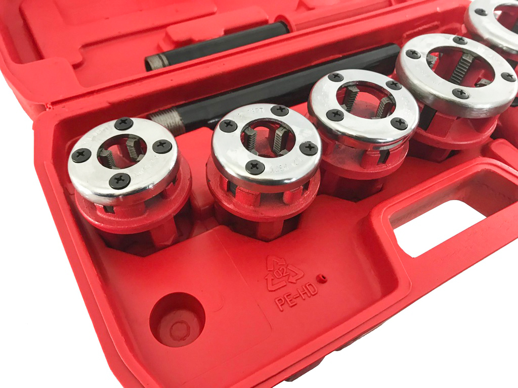 GWINTOWNICA RĘCZNA DO NACINANIA GWINTÓW RUR Z GRZECHOTKĄ NARZYNKAMI 5 SZT Kod producenta V07513