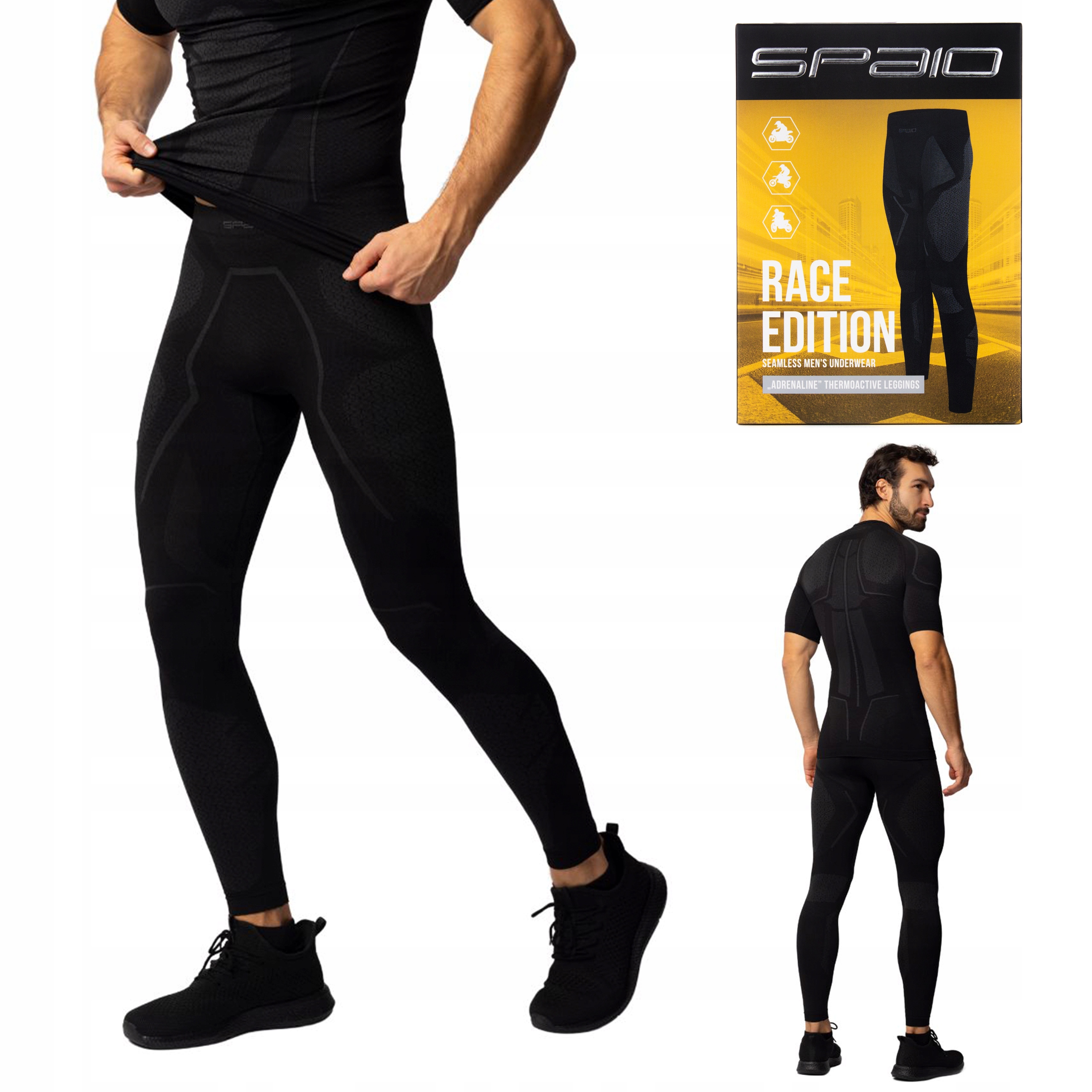 Bielizna termoaktywna motocyklowa SPAIO Adrenaline koszulka spodnie L Model Adrenaline