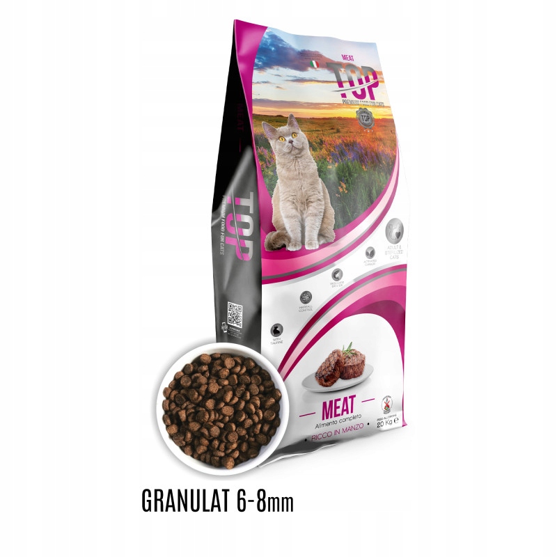 Levně Top Premium Food – Dospělá kočka – Hovězí maso – 20 kg