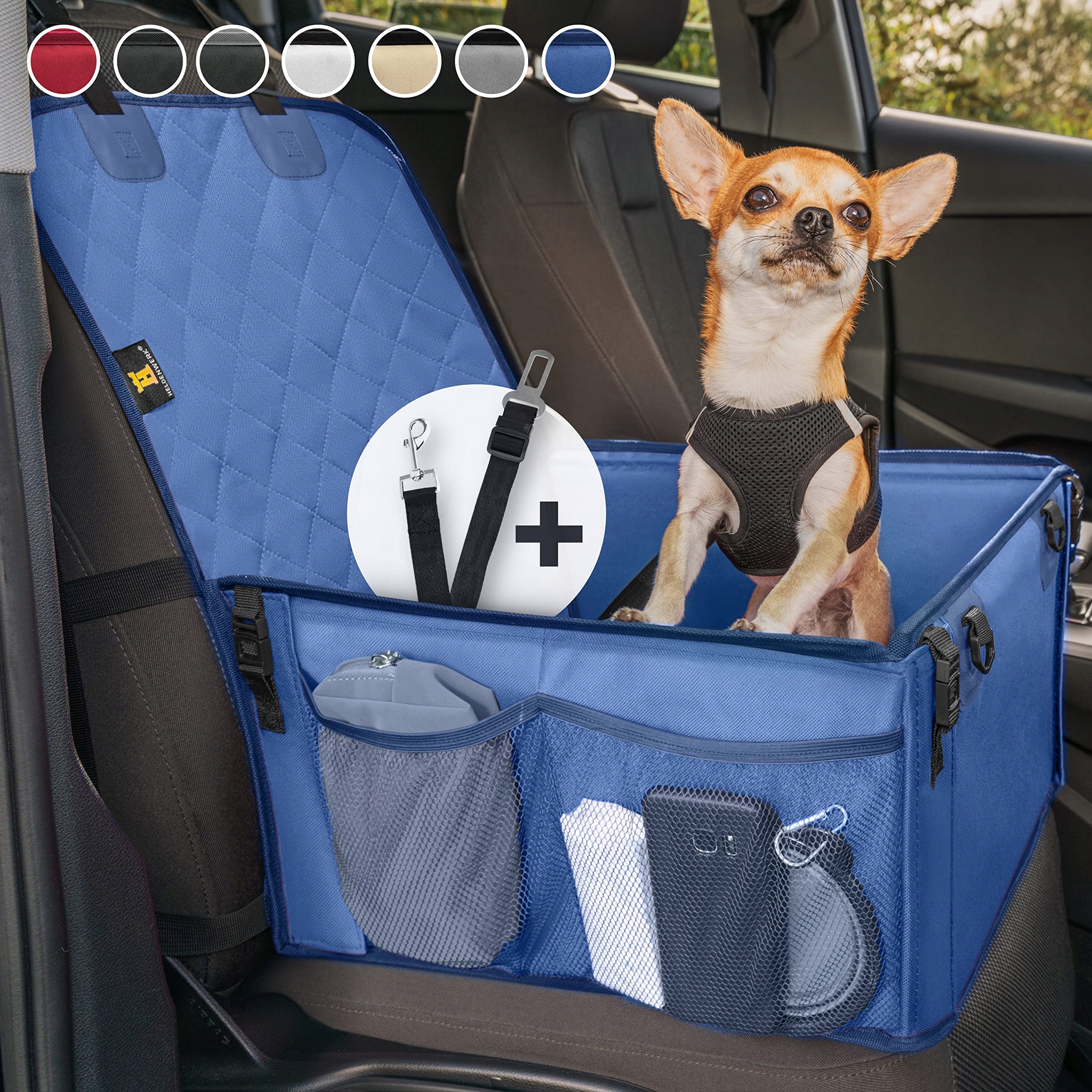 Levně Heldenwerk Stabilní autosedačka pro psy, voděodolná, modrá