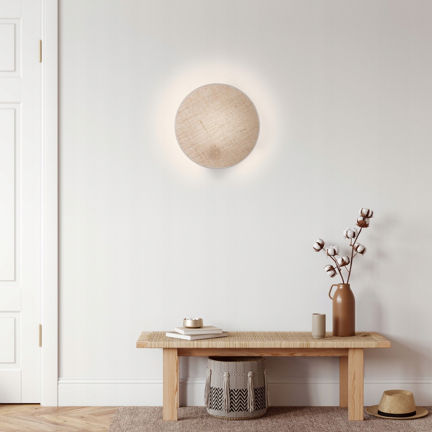 Nástěnná Lampa Tk Lighting Pulse Bílá Kulatý Kovová 1x E27