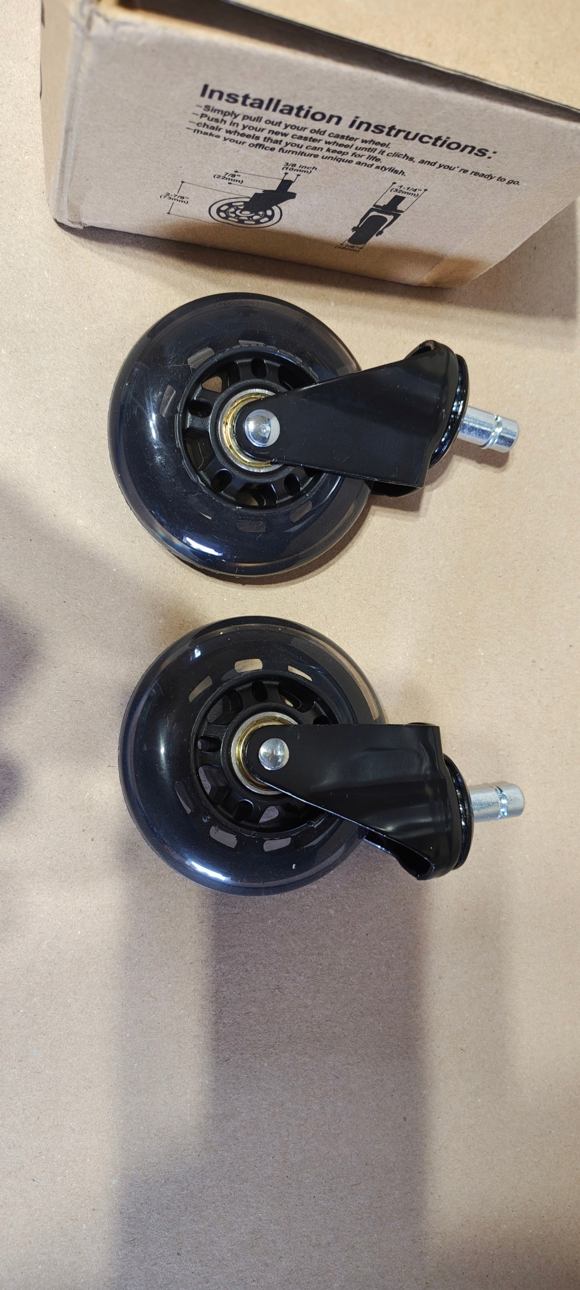 Naierdi Kolečka pro kancelářské křeslo 73 mm 10x22 mm 5 ks