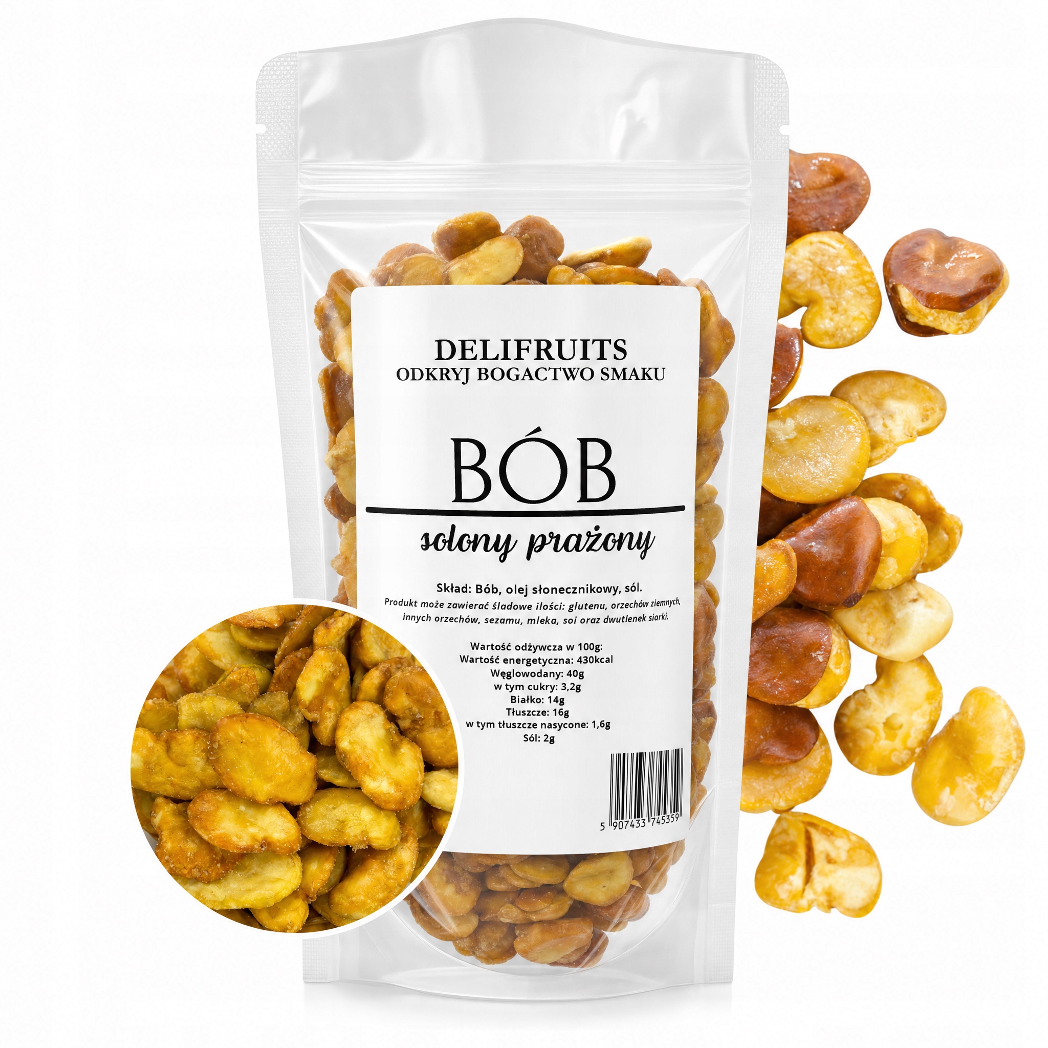 Pražený Bob Bob Solený 2500 G (2,5 Kg) Chipsy Z Bobu Křupavé Třídy A+ Delifruits