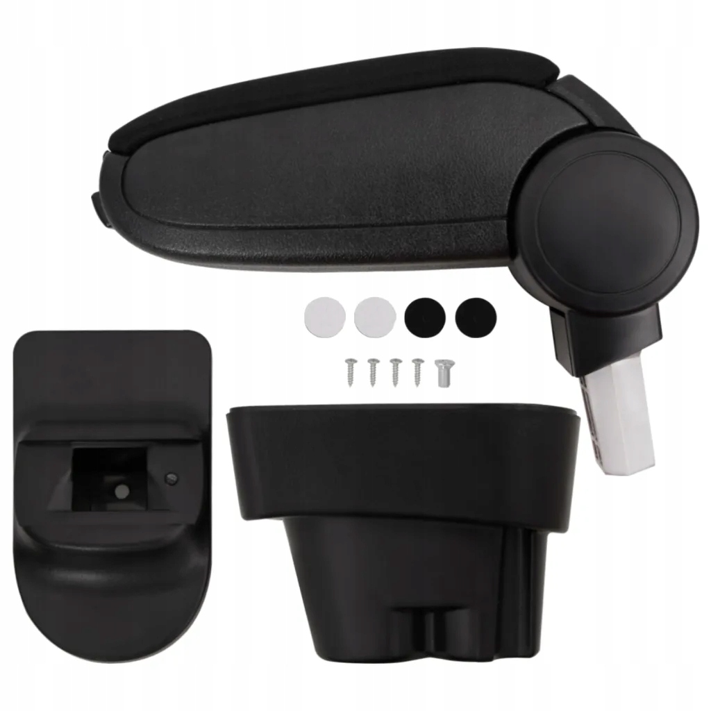 Podłokietnik samochodowy, czarny, 12x36x(33,5-48) cm, ABS