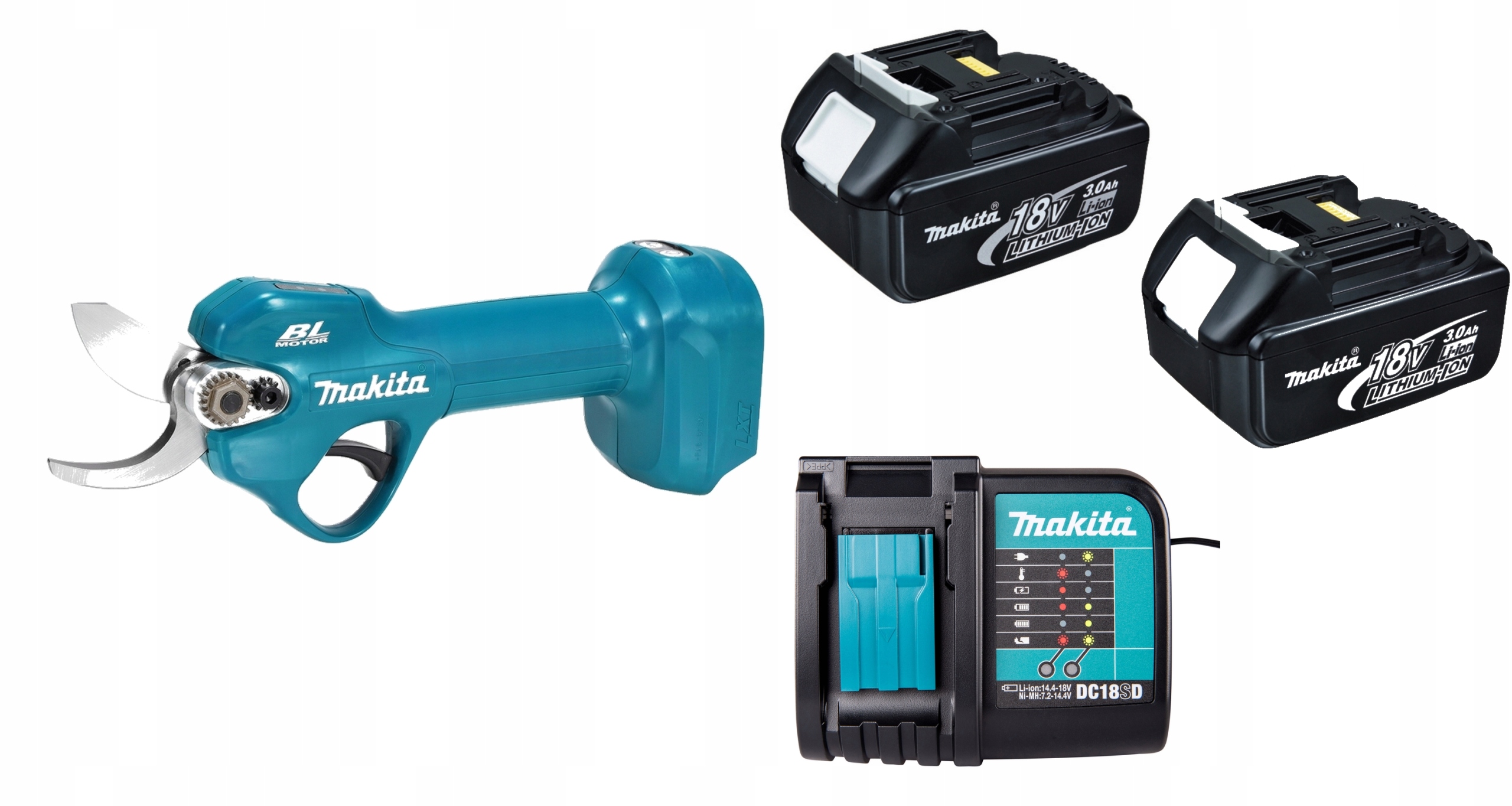 Makita DUP181Z Bezszczotkowy sekator akumulatorowy nożyce LXT+2xAKU 3AH+ŁAD