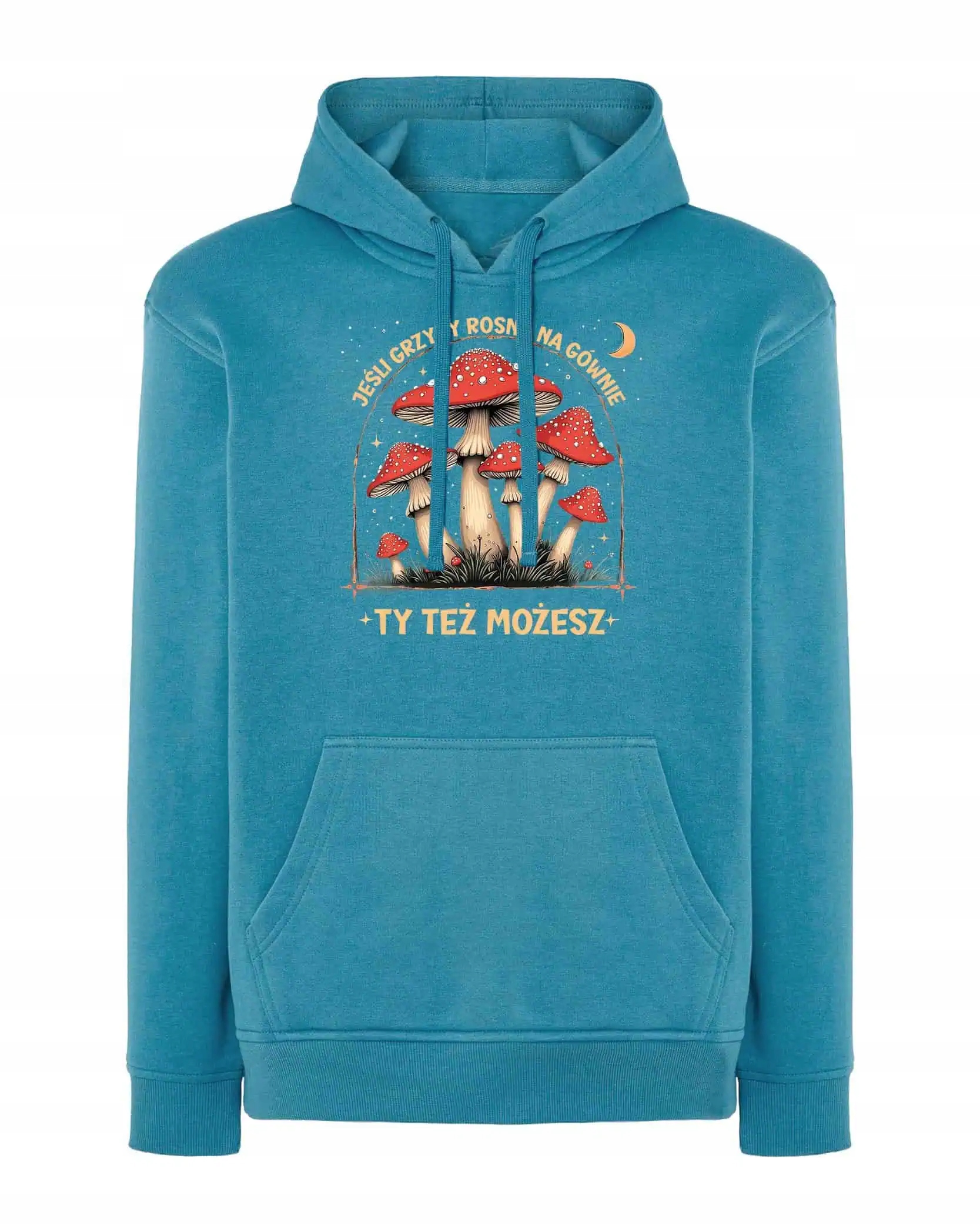 Mikina s kapucí Vtipný Nápis Houby Vtip Výška Modrá M