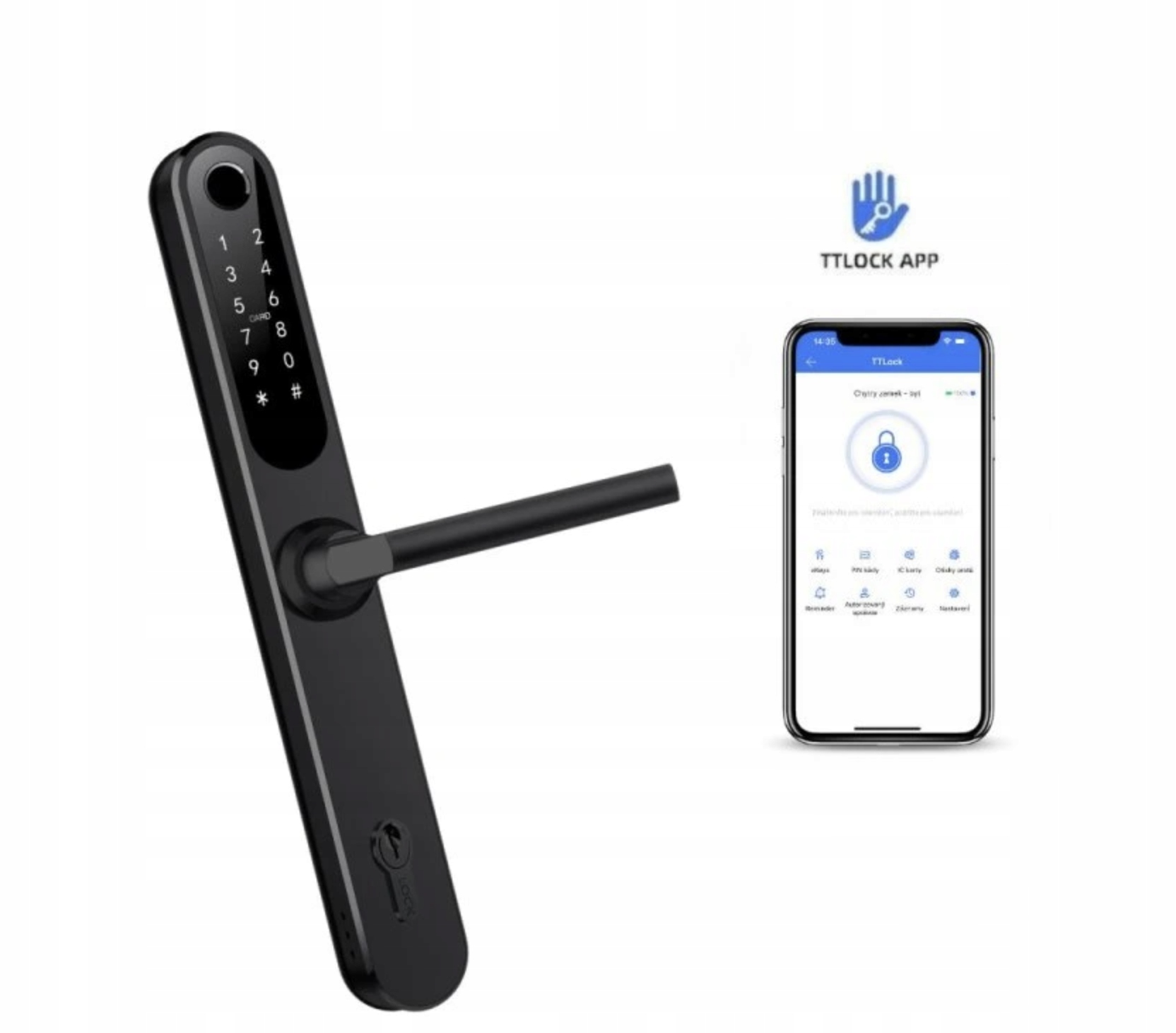 Bot Chytrá kľučka TTLock H1 čierna 72 mm