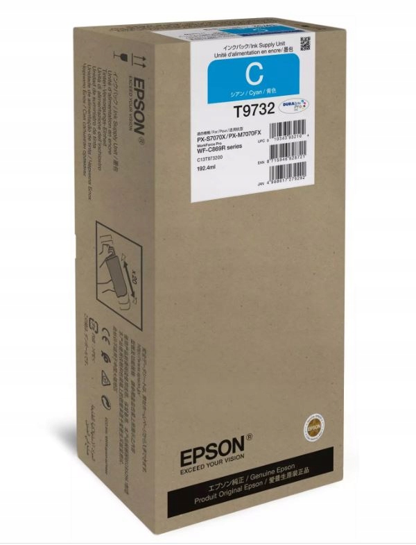 Epson WorkForce Pro WF-C869R Cyan XL Ink C13T97320N