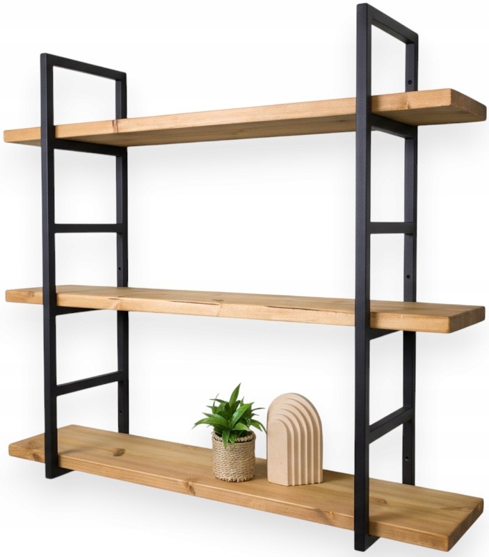 Závesný nástenný regál z borovice Loft na knihy do kancelárie Polica 80 cm x 20 cm