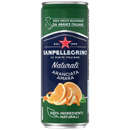Levně San Pellegrino 330 ml Plechovka Aranciata Amara Hořká Pomeranč Sada 24 ks