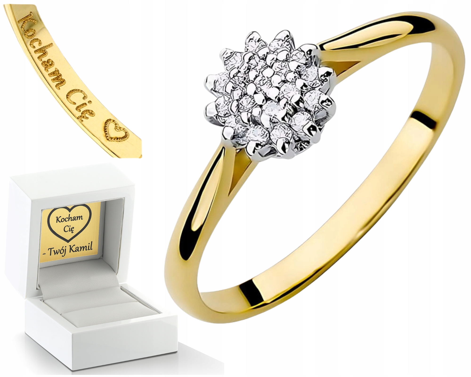 Zlatý Prstýnek S Laboratorními Brilianty Zlato 585 Dárek Gravírování