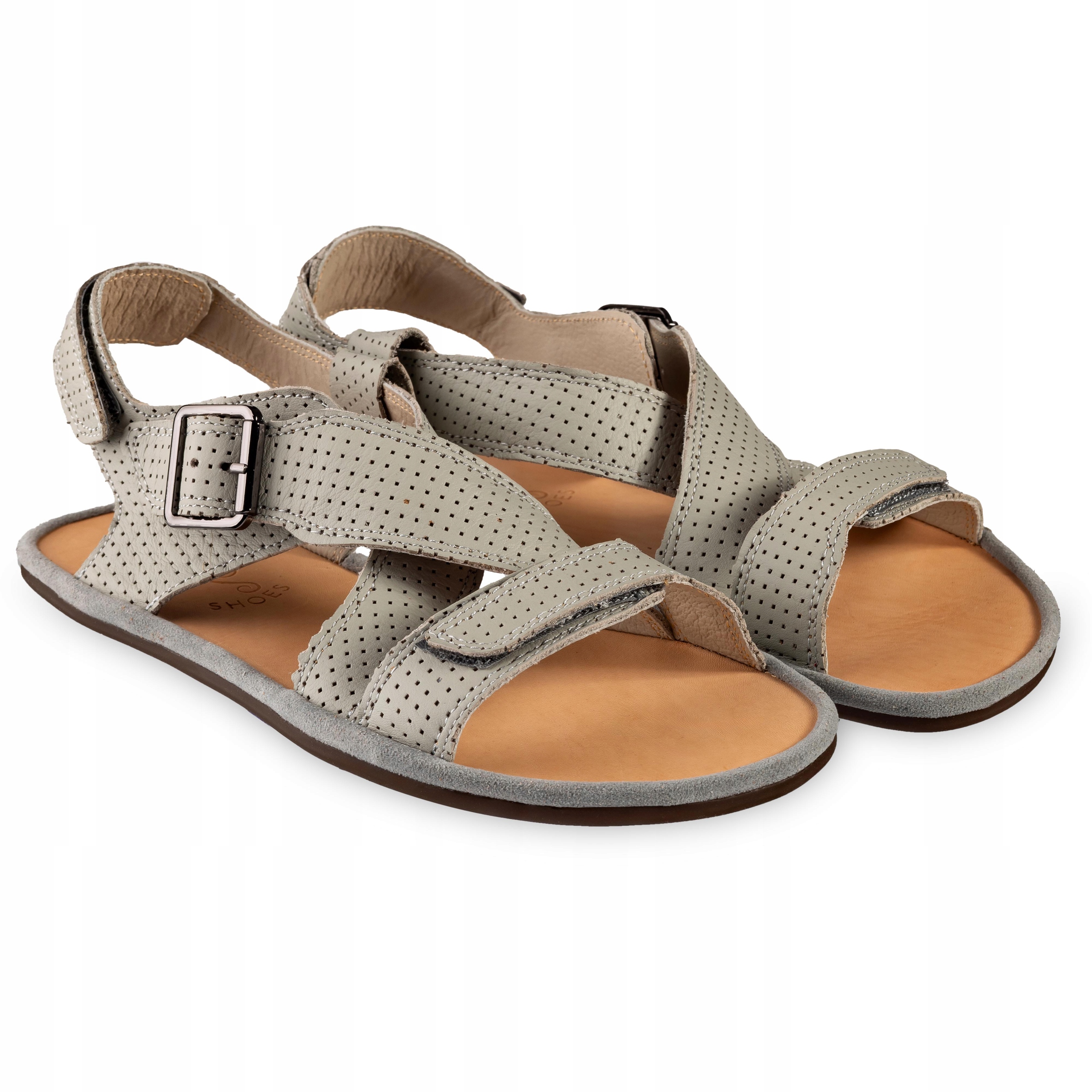 Damskie sandały barefoot Roma Gray Dot 42 skórzane zero drop Magical Shoes
