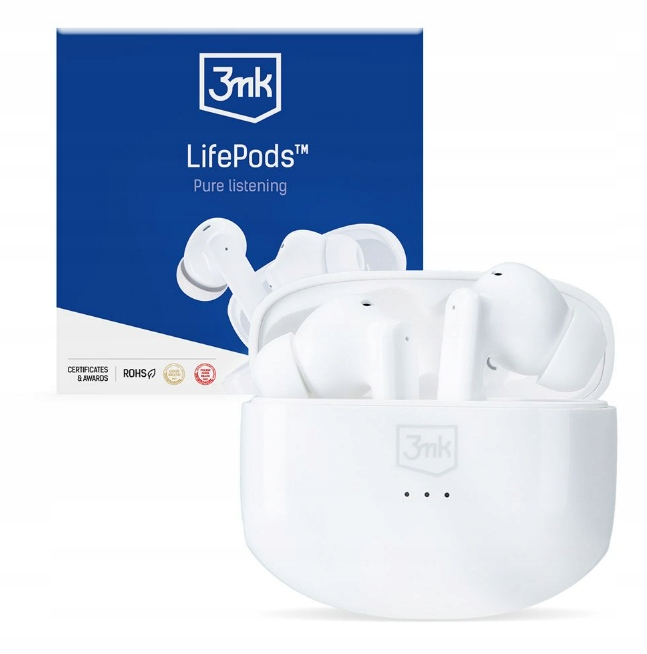 3MK Sluchawki Bezprzewodowe Biale 3MK Lifepods White