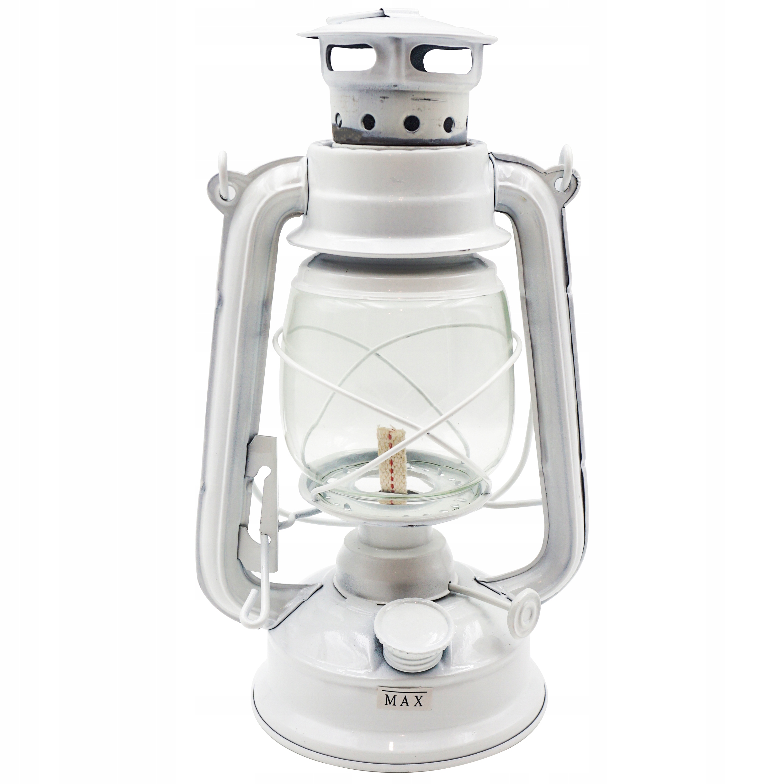 RETRO LAMPA NAFTOWA Z KNOTEM + OLEJ 0,5L BIAŁA Kolor biały