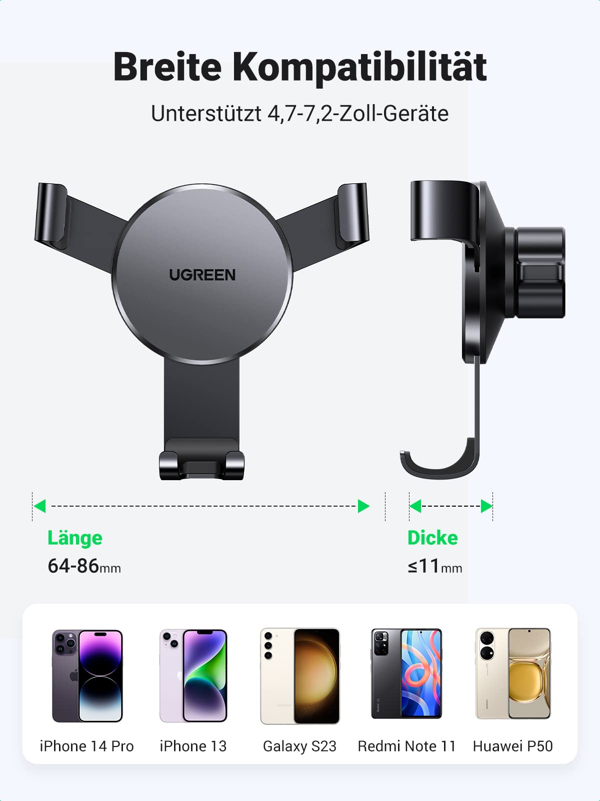 UGREEN Uchwyt Samochodowy Do Telefonu Na Kratkę Wentylacyjną iPhone Galaxy — miniatura 7