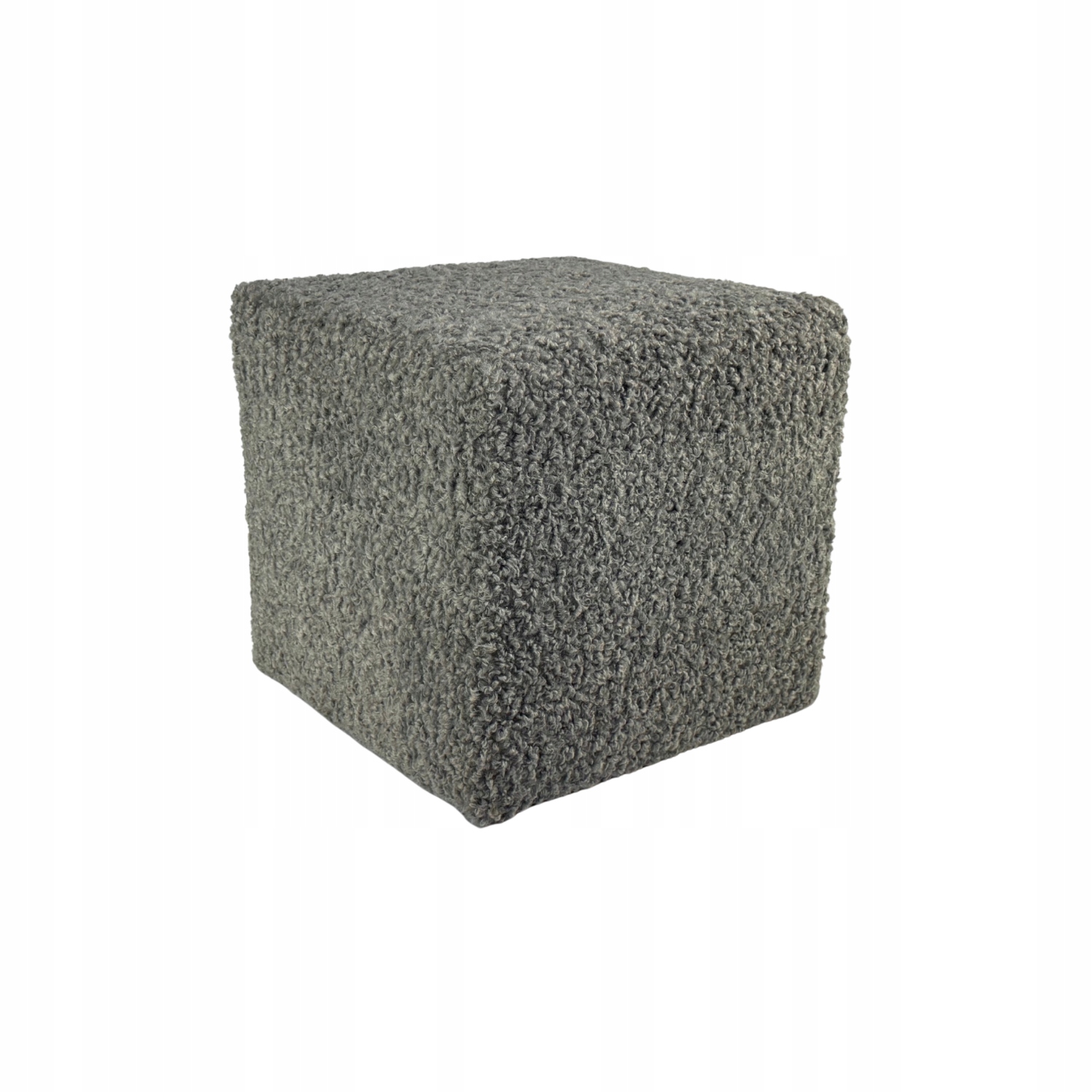 Taburet čtvercová rolf teddy bouclé beránek, barva světle šedá