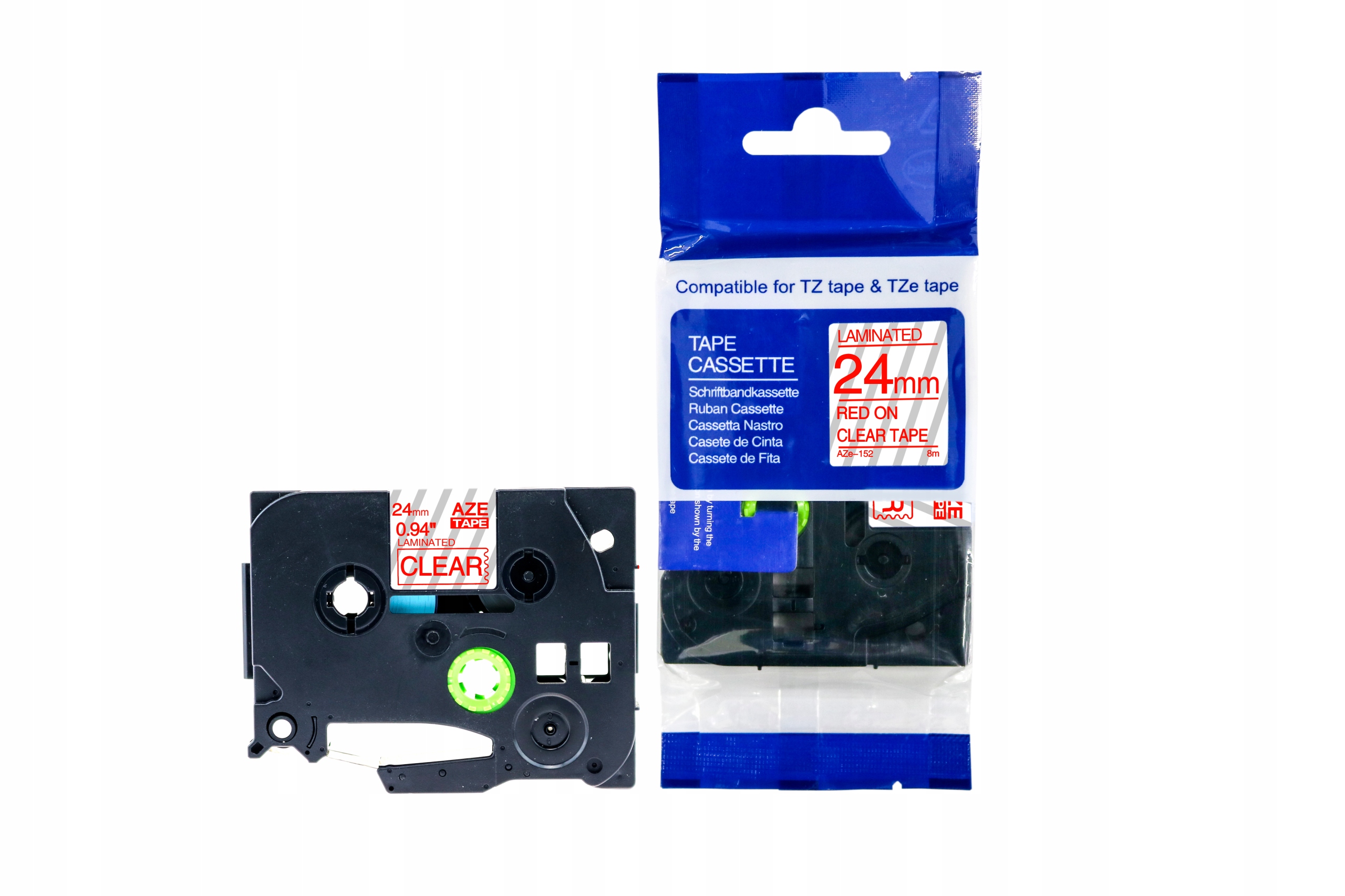 Taśma do Brother TZe-152 24mm 8m przeźroczysta/cze