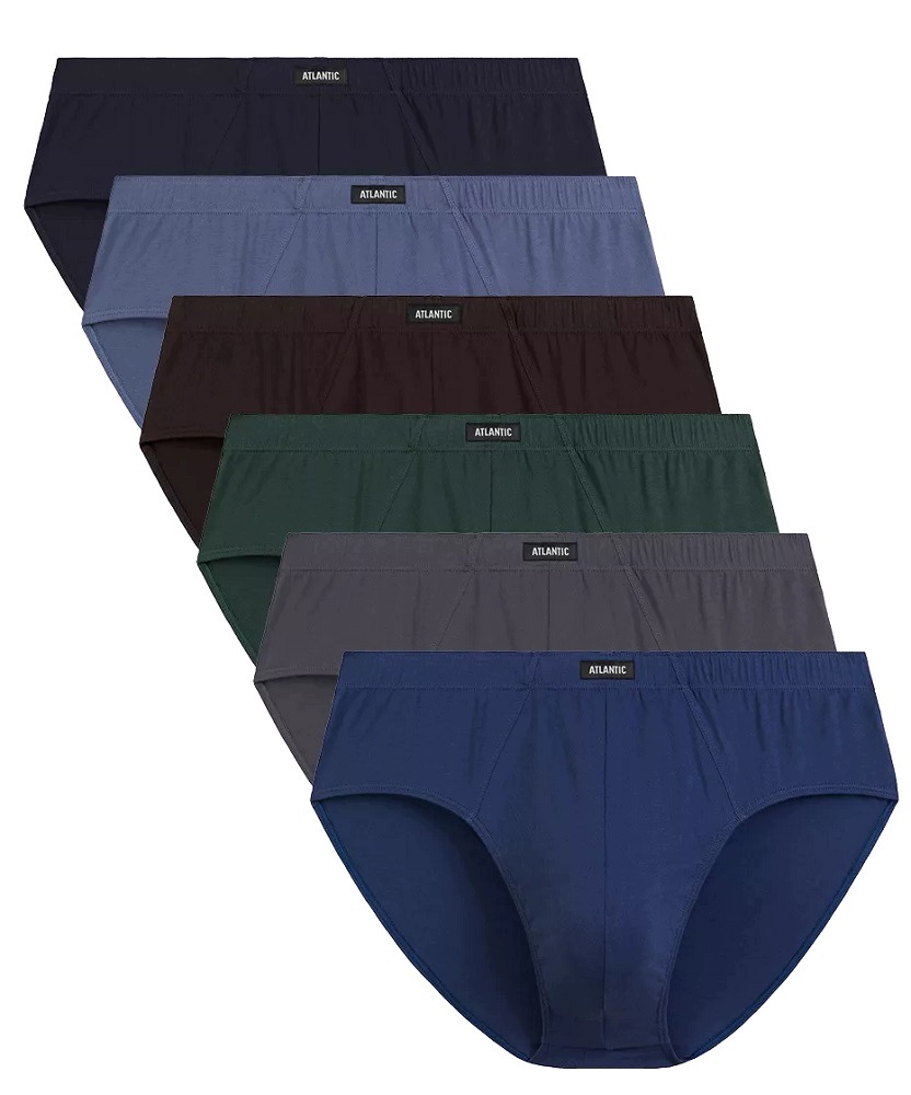 Pánské klasické bavlněné slipy Atlantic 6SMP-001 Kolor 6-PACK velikost L
