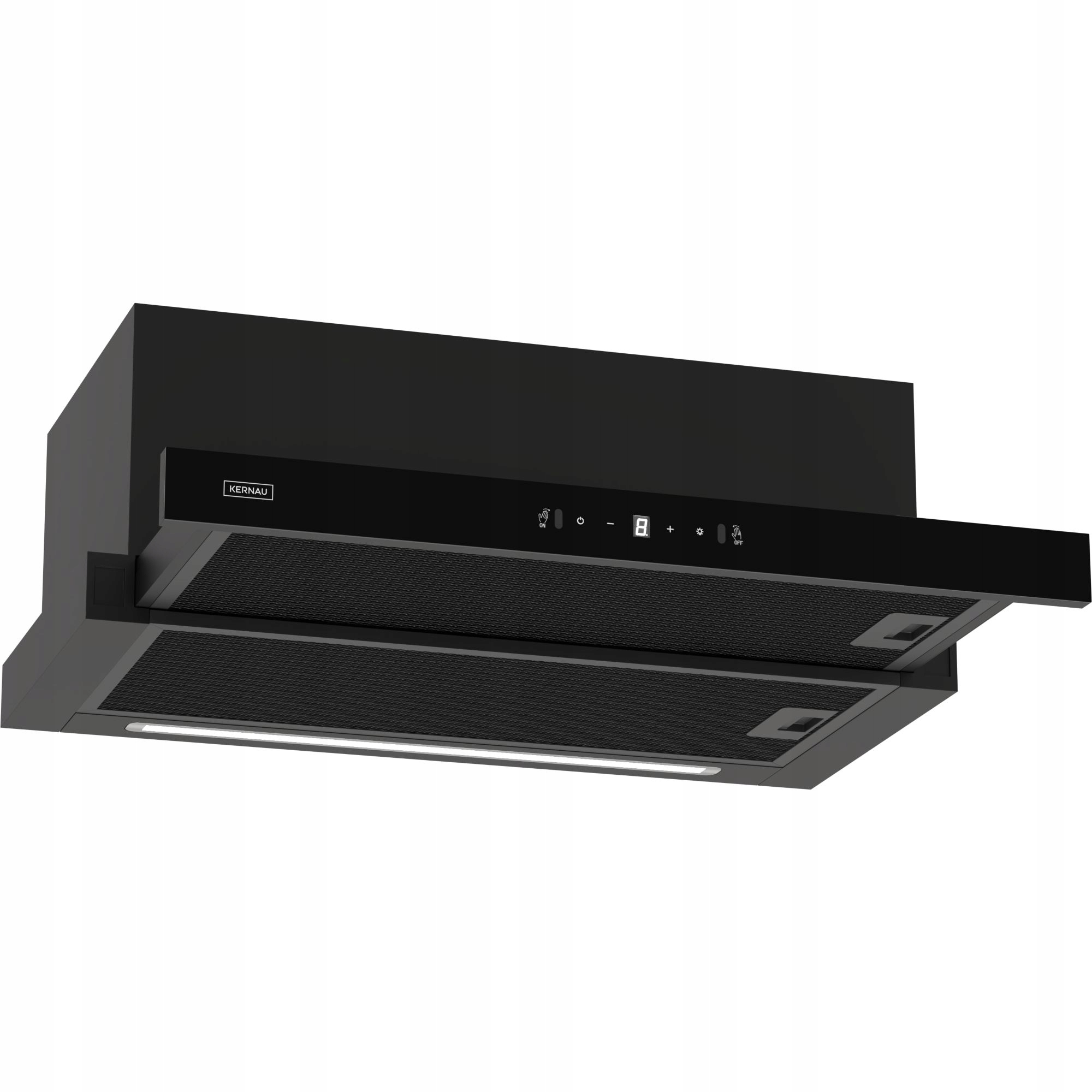 Okap teleskopowy Kernau Kth 12.162 B Glass 598 m3/h Led Wyciąg Pochłaniacz