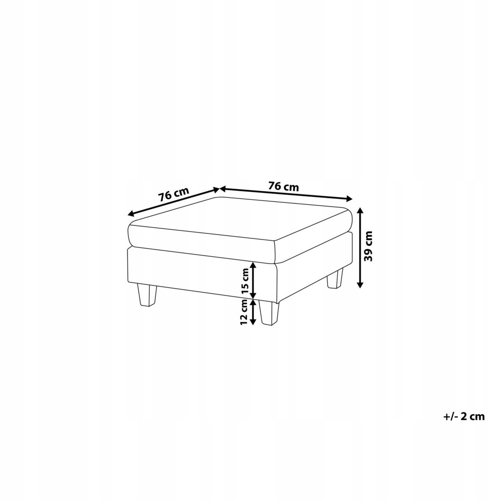 Otomana czarna UNSTAD Szerokość mebla 1 cm