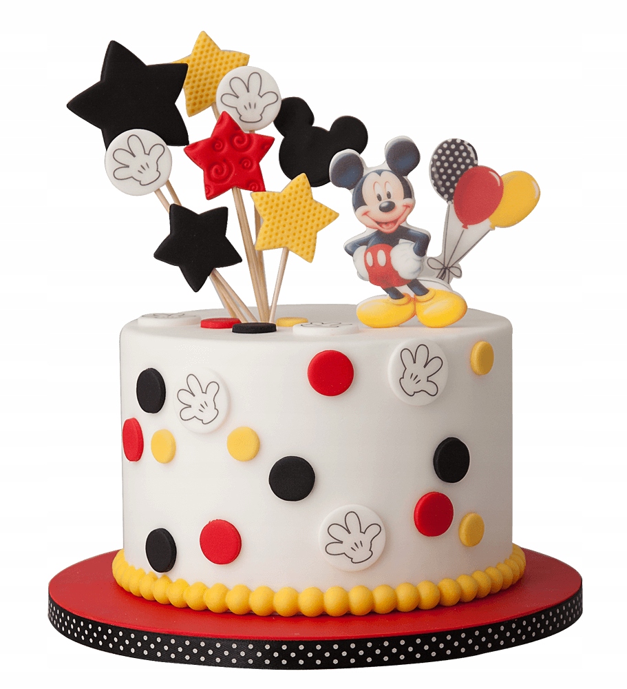 Levně Sada dekorací na dort Mickey Mouse 30 El. 2D figurky Cukrové oplatky