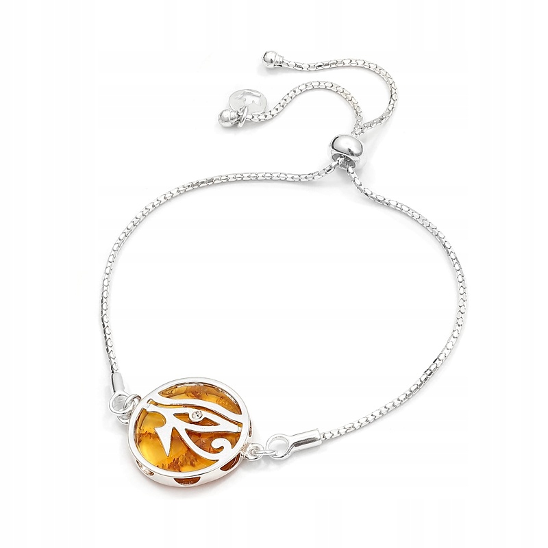 Oko Horusa Stříbrný Náramek Baltský Jantar Jako Dárek