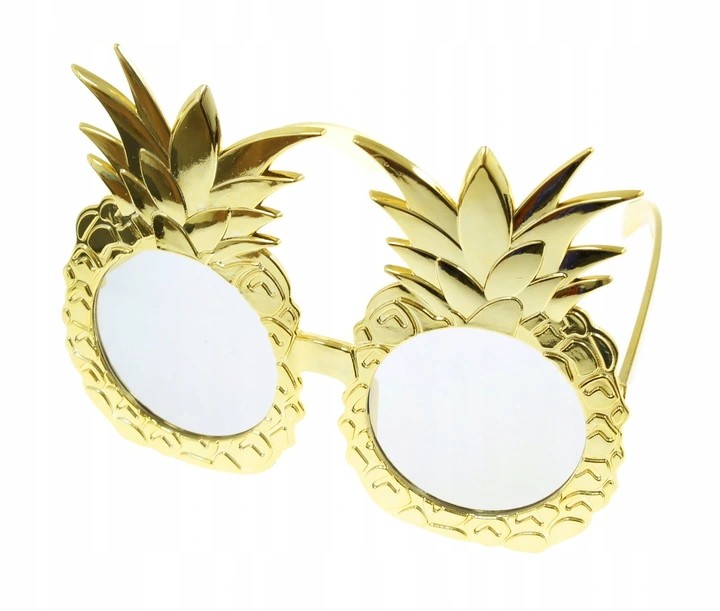 Okulary ANANASY Hawajskie Aloha ZŁOTE