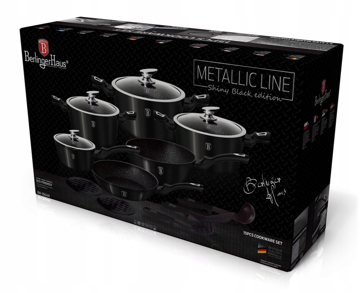 Zestaw garnków Berlinger Haus Metallic Line 15 el. Liczba elementów w zestawie 15