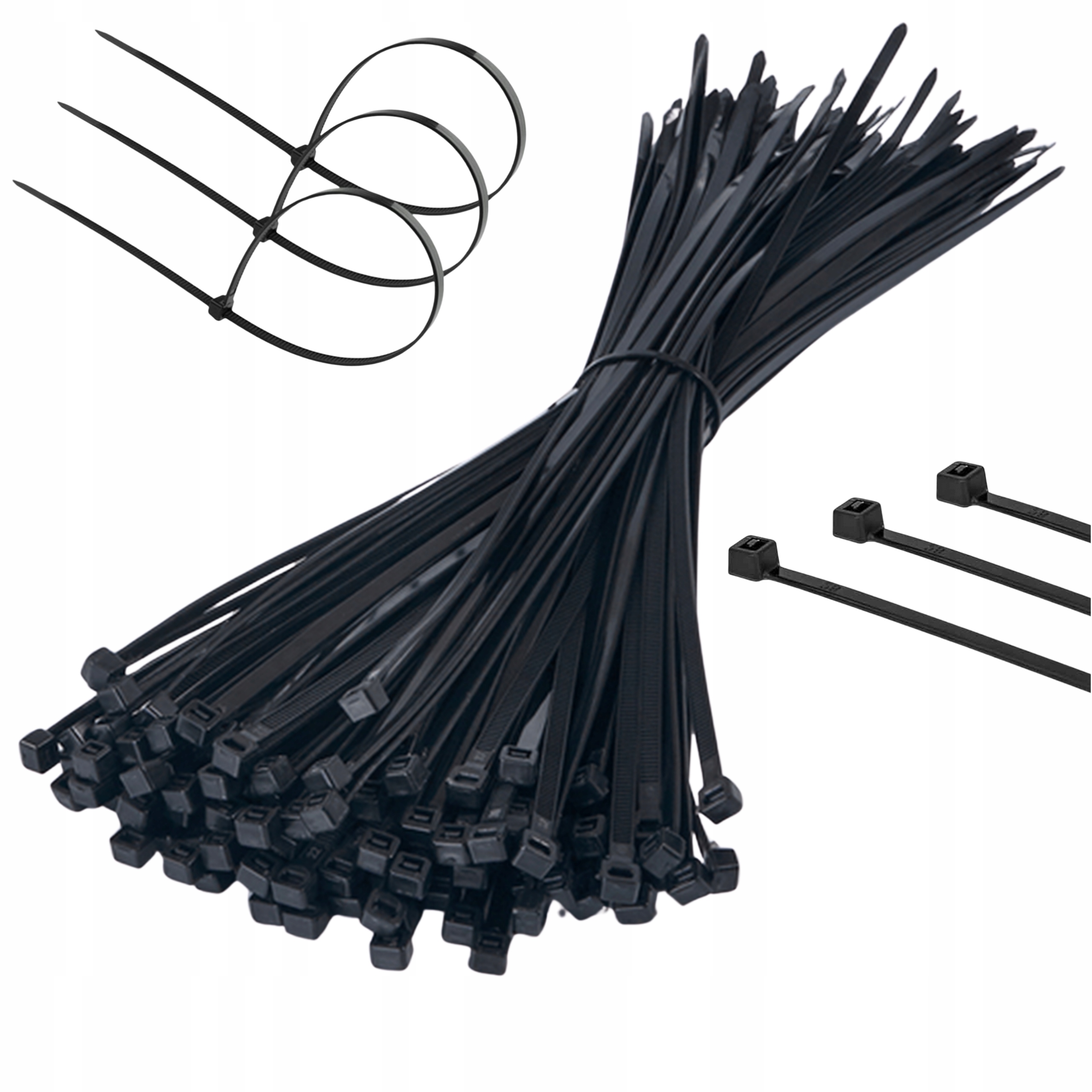 Mocne Opaski Zaciskowe 2,5x100mm 100szt Czarne Trytytki Kablowe Trytki