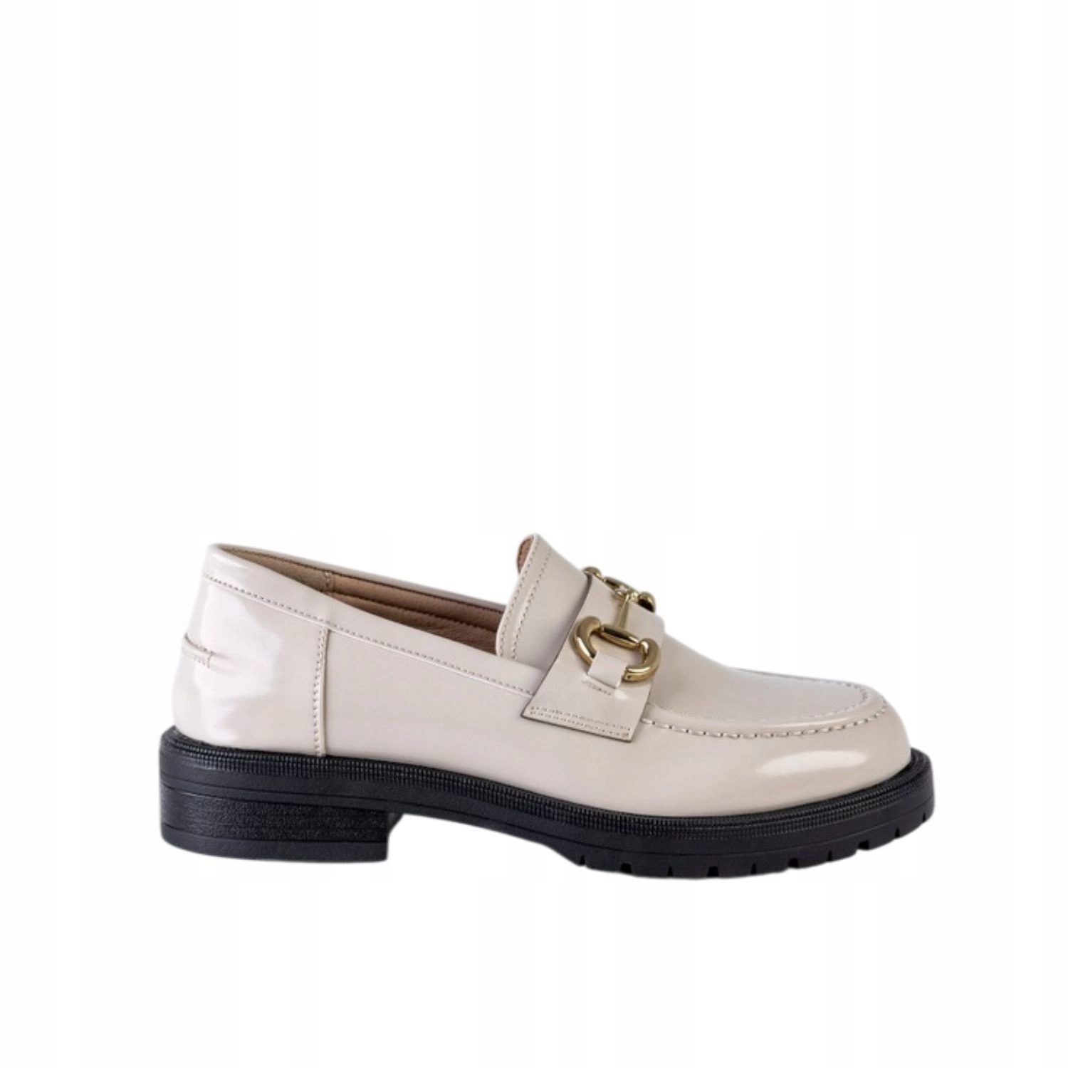 Mokasíny Musk dámské polobotky módní mokasíny béžové ekokůže vel. 36