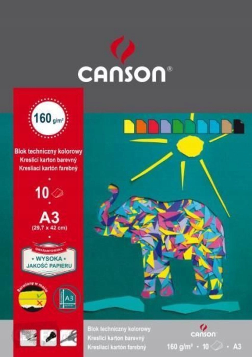 

Blok techniczny Canson A3/10k. 160g. kolorowy