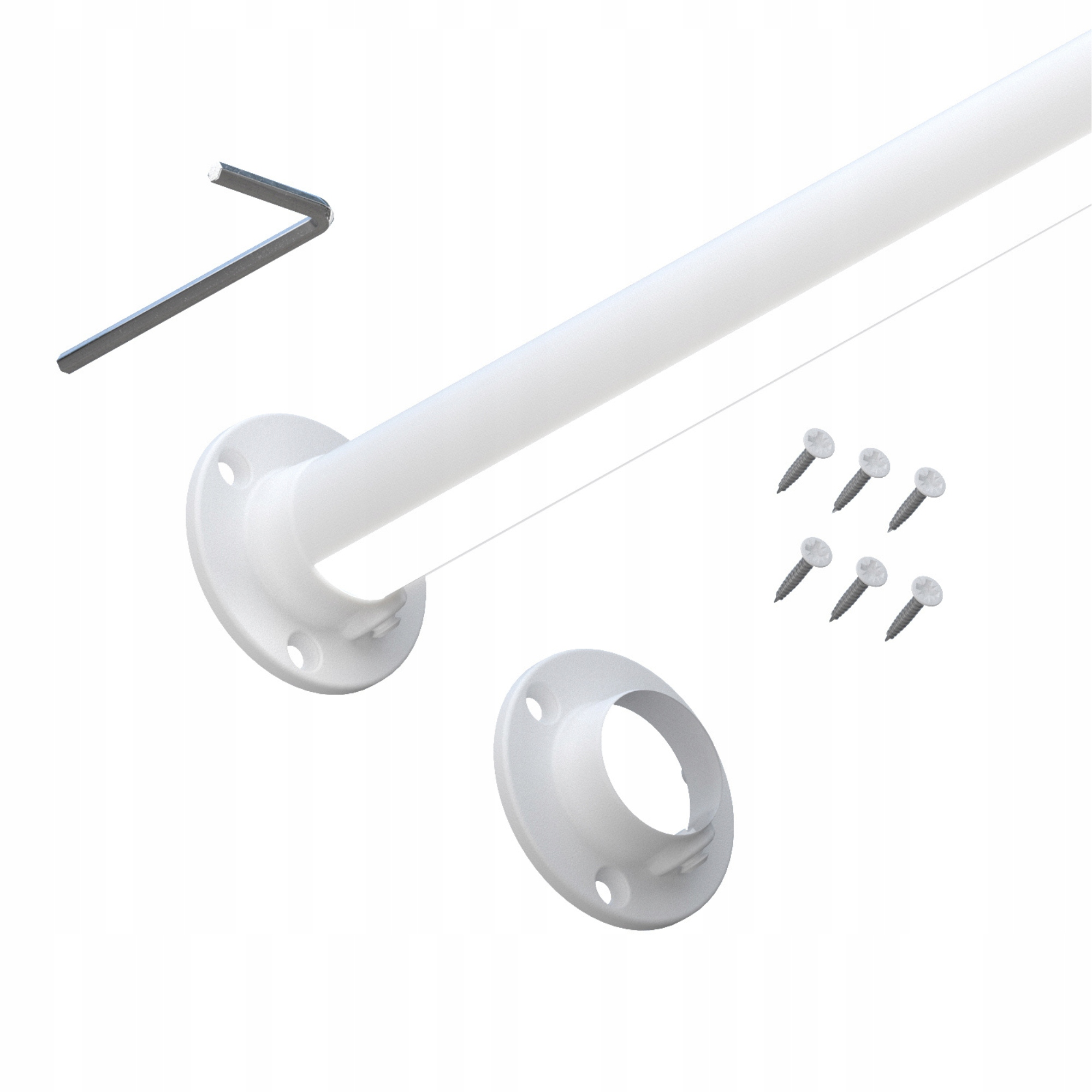 

Biały Drążek Led ubraniowy fi25 200 cm do szafy