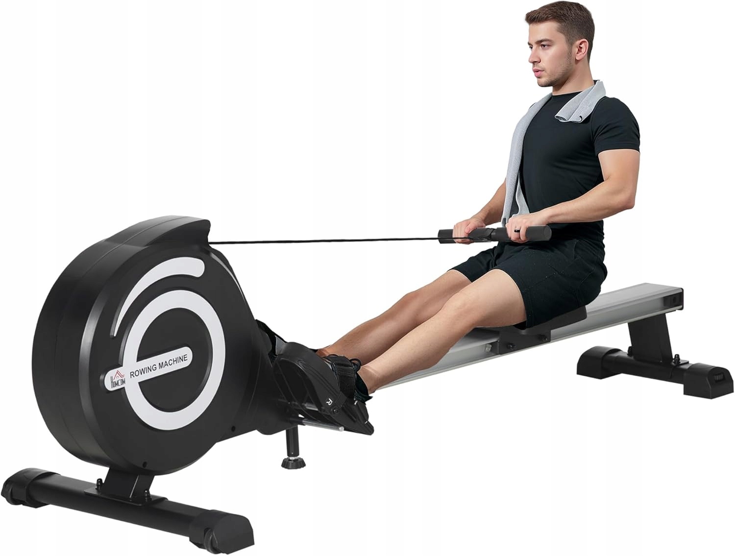 Magnetický Veslařský Trenažér Pro Domácí Použití, 8 Úrovní Odporu, Skládací, S LCD Displejem, Nosnost Do 120 Kg