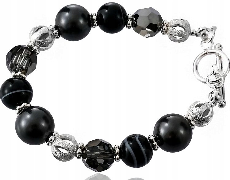 Krystaly Náramek Sardonyx Fantasia Stříbro