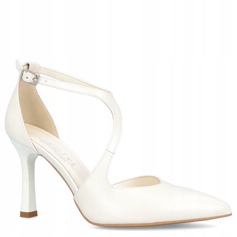 svatební lodičky s proužky Kotyl 8507 Bílá Perla 40