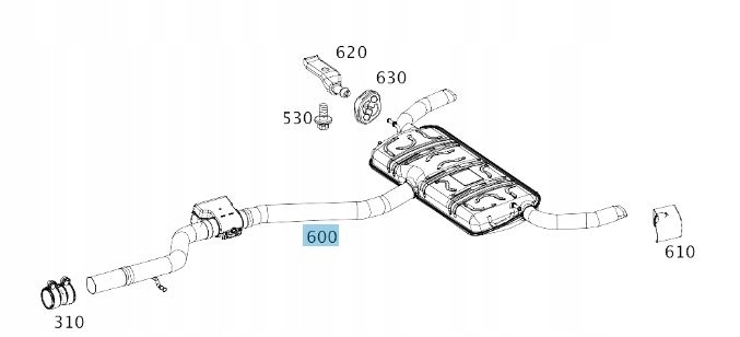 Tłumik końcowy Mercedes CLA/B/GLA