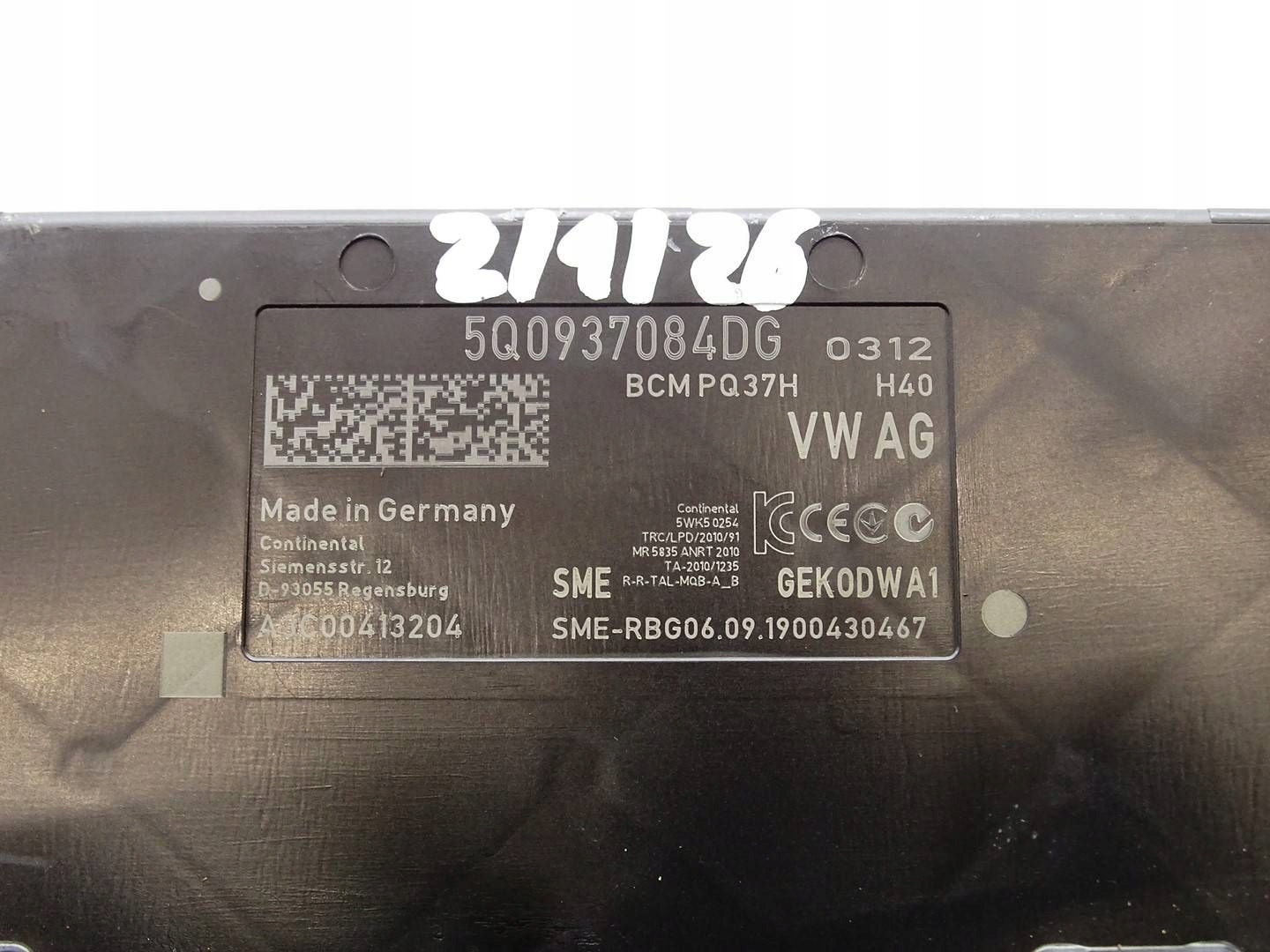 module control unit KOMFORTU BCM SKODA OCTAVIA III 5E 5Q0937084DG